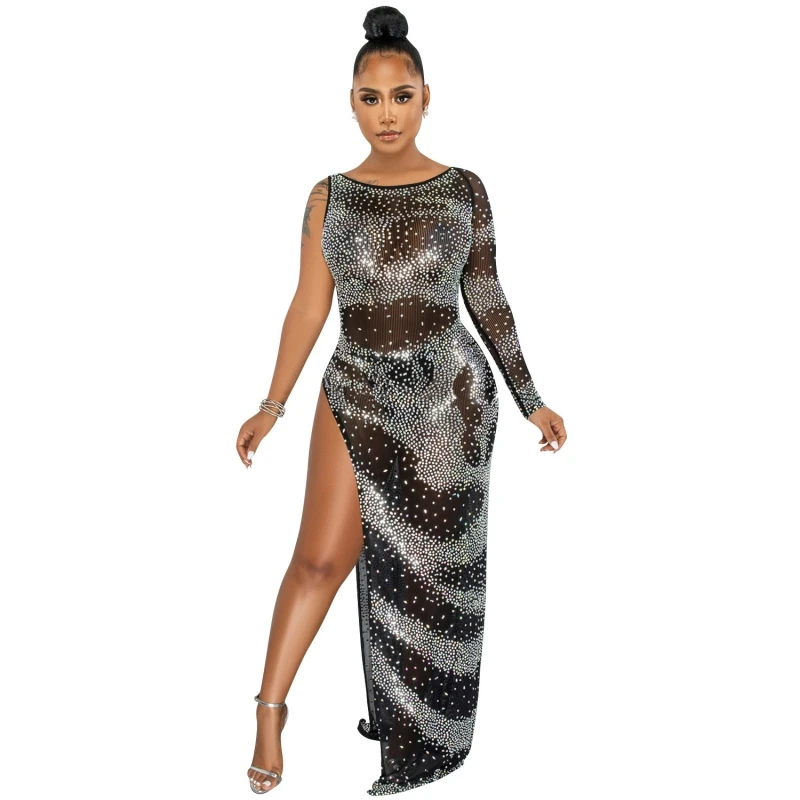 

African Dresses For Women Party Dashiki Clothing Sequins Black Long Maxi Dress Robe Africaine Femme Clothes Africa Dress 2022