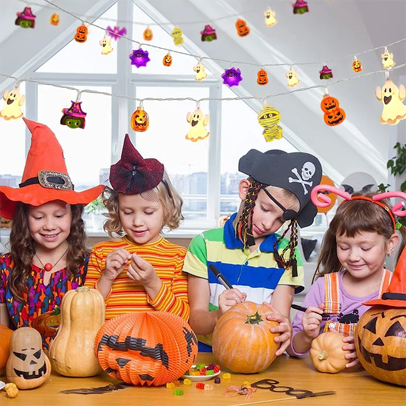 1 5 м/3 м Хэллоуин светодиодный светильник тыква паук гирлянда лампы атмосфера