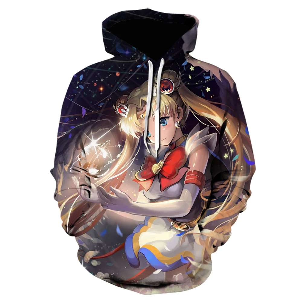 

Sailor Moon Collection 3D Anime Digital Printing Male/Female O Neck Fashion Hoodie Loose Casual Sweatshirt Hip Hop Streetwear