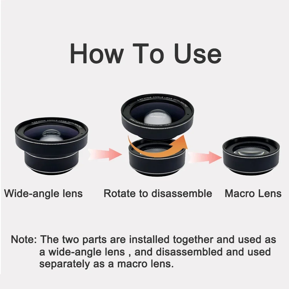 Новинка HD-стекло 0 6x супер широкоугольный объектив с 15x макрообъективом для