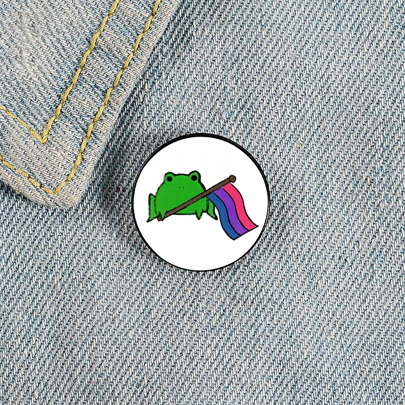 

Pride Frog Printed Pin Custom Funny Brooches Shirt Lapel Bag Cute Badge Cartoon Cute Jewelry Gift for Lover Girl Friends