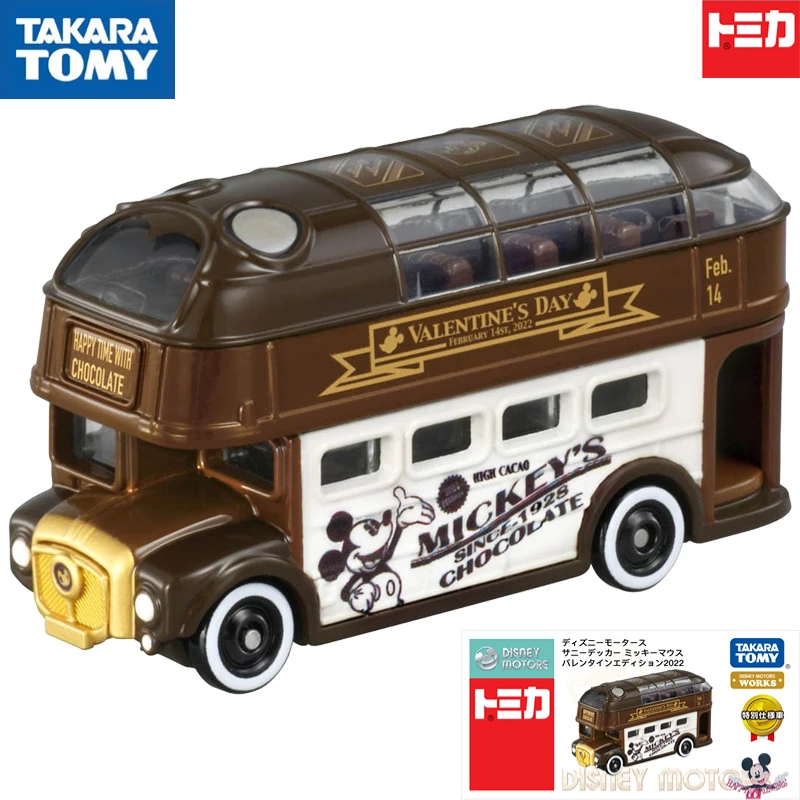 

Spot Takara Tomy Tomica Mickey Bus Valentine's Day Edition 188223 Alloy Detachable Ornament Car Model Collection Toy Gift