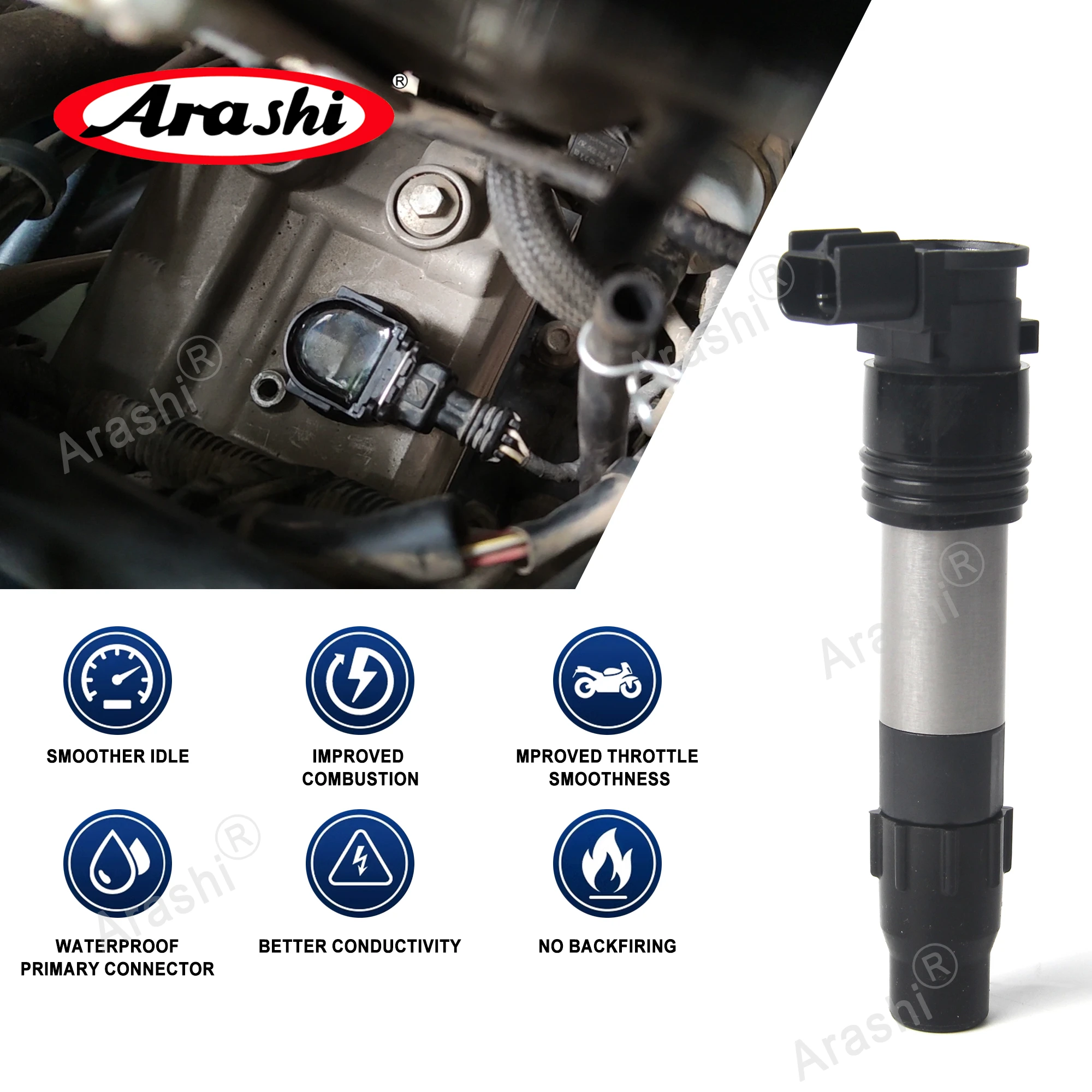 Фото Катушка зажигания Arashi для SUZUKI GSX 1250 GSX 1250 2010 2011 2012 2013-2015/BANDIT-GSF1250 2007-2016 129700 -5330 33410-47H00 №2