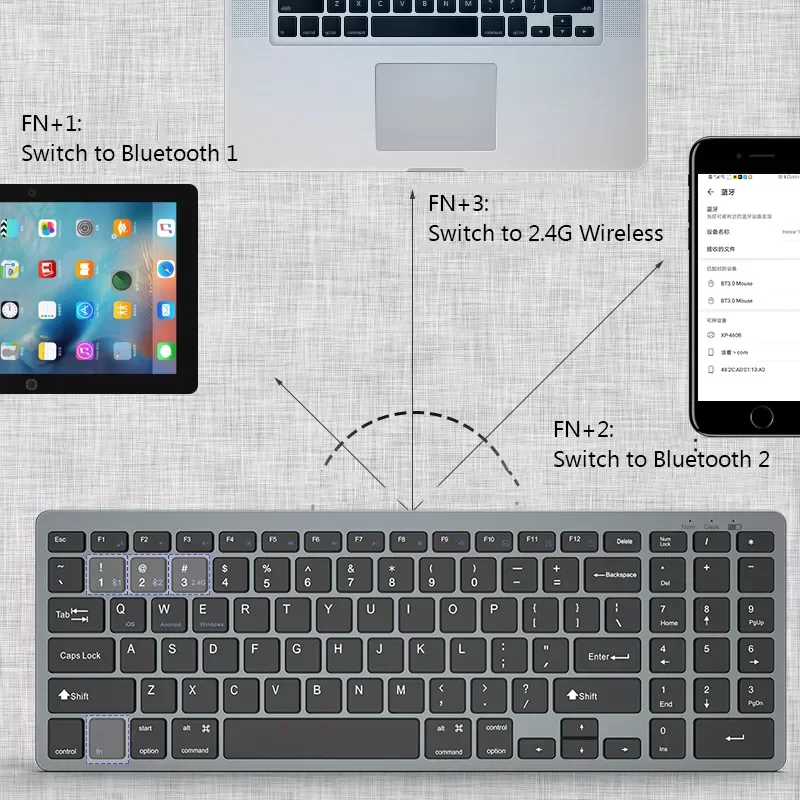 

Bluetooth-compatible Wireless Keyboard Mouse Combo Mini Slient Gaming Keyboard Mouse for Tablet iPad PC Gamer Macbook