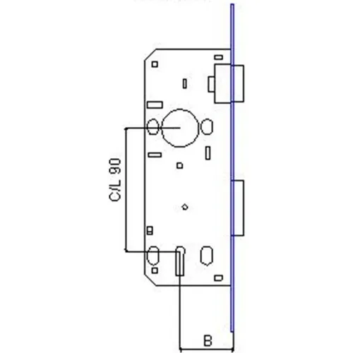 Замок TURSAN комнатный утопленный Овальный никелевый 40 мм|Дверные замки| |