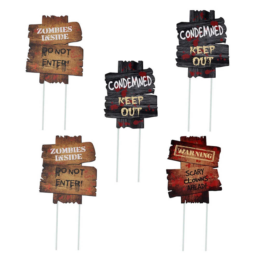 

Signsoutdoor Yard Party Sidewalk Decor Theme Zombie Scary Decorations Warning Stakes Creepy Lawn Sign Street Guide Signboards