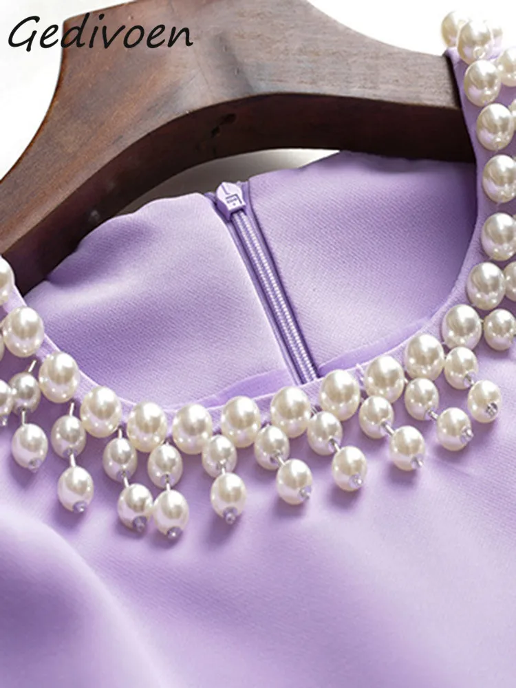 Платье Gedivoen женское средней длины модное дизайнерское элегантное приталенное с