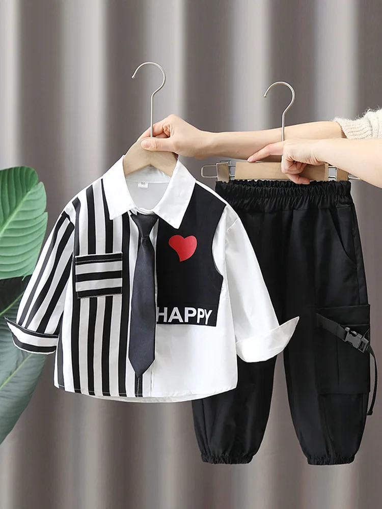 2 шт./комплект детский топ и брюки-карго на возраст 2-10 лет