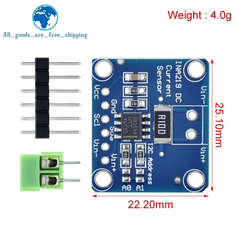 

TZT INA219 I2C Zero Drift Bi-directional Current Power Supply Sensor Breakout Monitoring Module