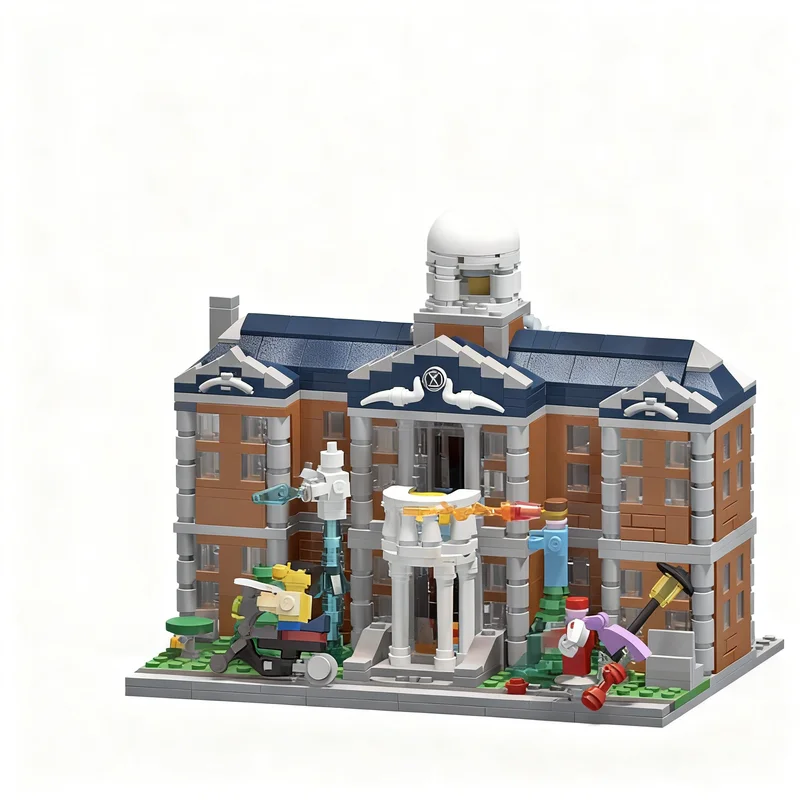 Фото 1504 детали MOC Super Heroes Marvelal XMens MINI X-Mansion, модель из строительных блоков, архитектурная игрушка, рождественские подарки, образовательный набор №4