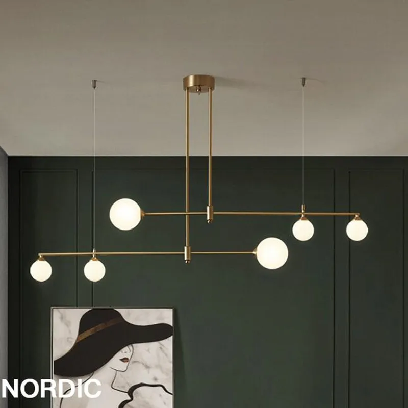 

Nordic Glass Ball Chandelier Lighting For Dinning Room/Bedroom /Kitchen Modern LED Light Fixture Designer Hanging Lamp/Lights
