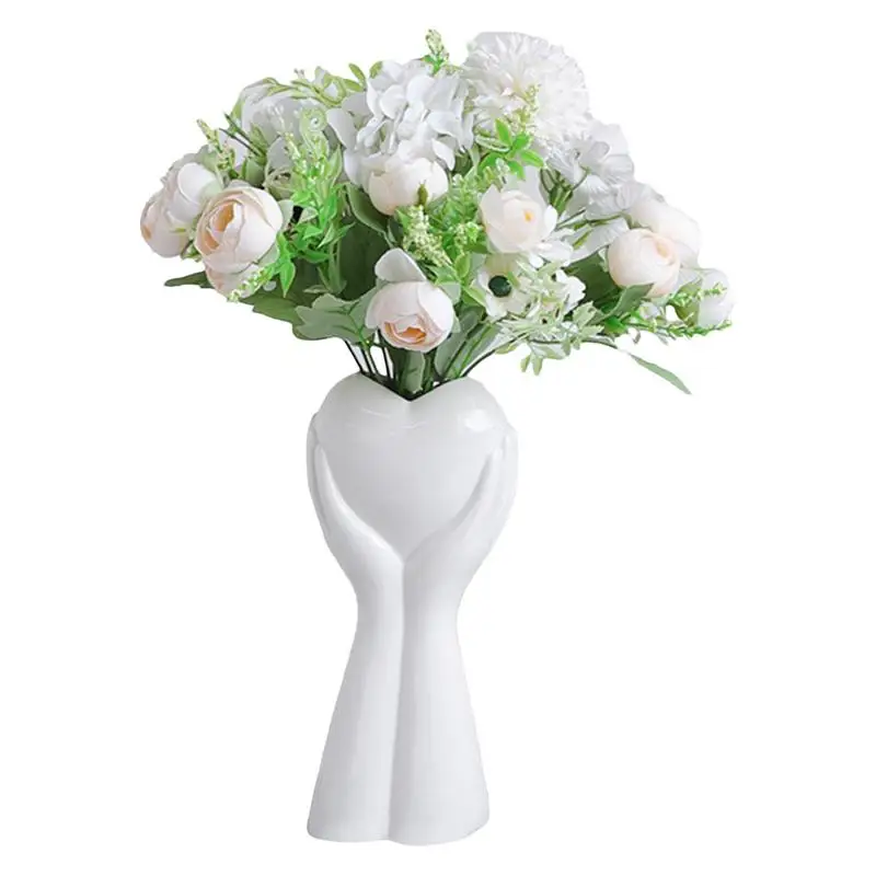 

Hand-held Love Vase Ceramic Flower Vase Statue Flower Vase For Hhydroponic Floral Arrangement Special Flower Table Decorative