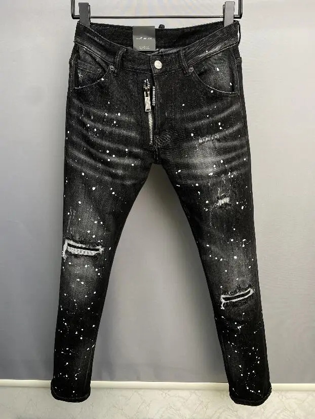 

Мужские джинсы Dsquared2, рваные, с застежкой-молнией, 9863