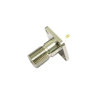 1pc f type female jack rf coax connector 4 hole panel mount flange with insulator and solder post wholesale price
