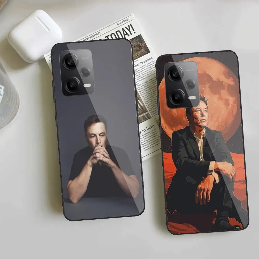 Чехол для телефона Redmi Note 13 Pro Plus 12 11 A3X A1 A2 13C 12C черное стекло R_reeve_Musks чехлы