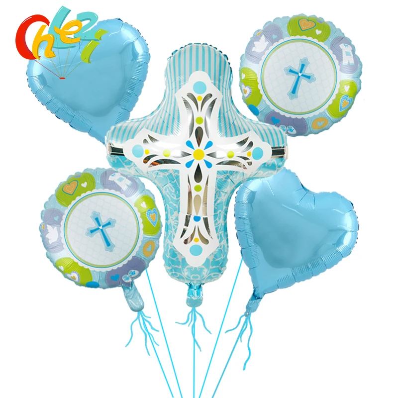 5 Pack Розовый Синий Крест Воздушные Шары Иисус Пасха Рамадан Украшения Гелиевые