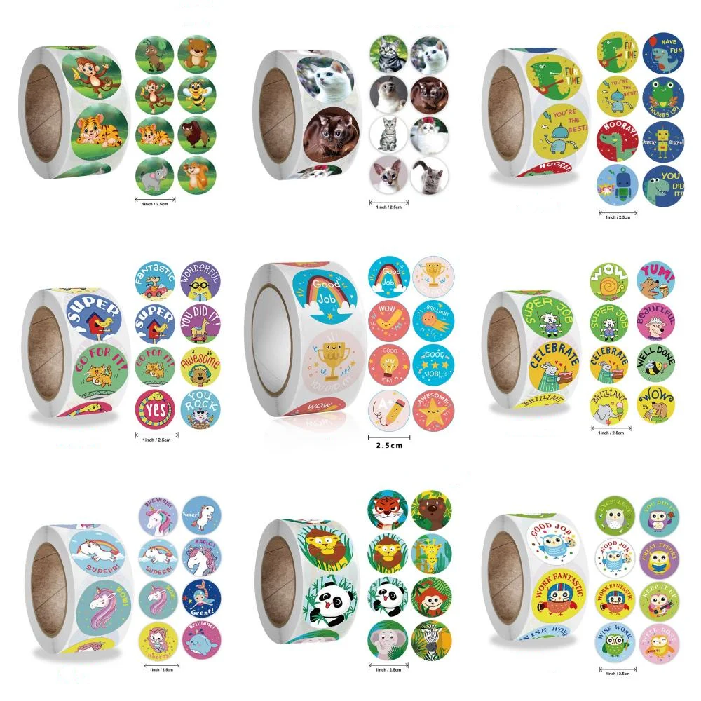 

100/500 шт., детские наклейки в виде животных