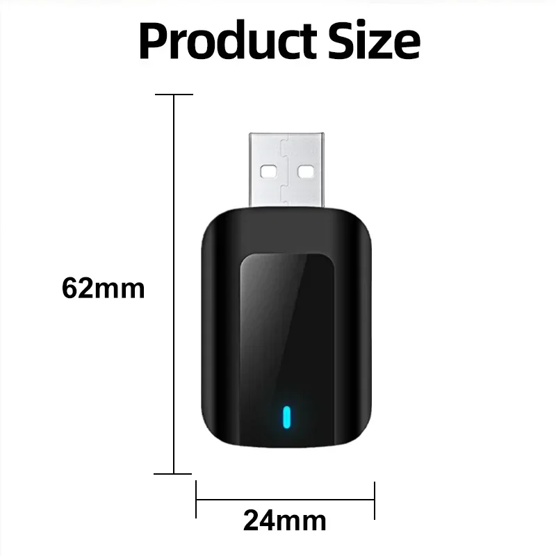 Универсальный адаптер MINI 2 в 1 проводный к беспроводному CarPlay Android Auto USB Bluetooth