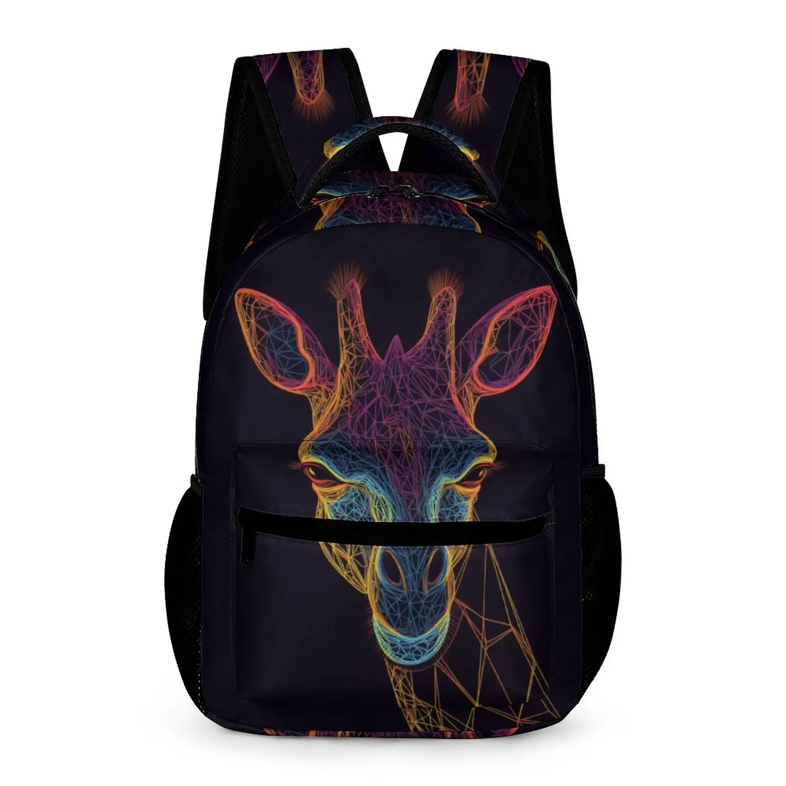 

Giraffe Backpack Neon Minimalist Student Polyester Daily Backpacks Print Kawaii High School Bags Rucksack