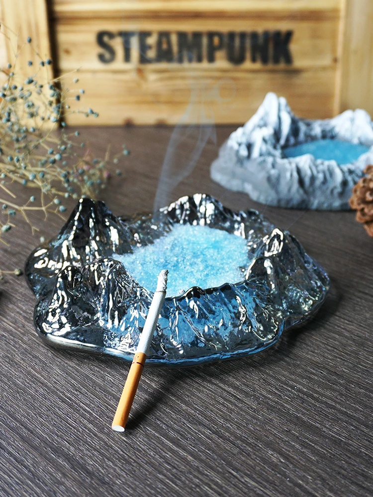 

Japanese Crystal Glass Creative Snow Mountain Iceberg Ashtray Personality Trend Gift Nordic Style Domestic Ornaments