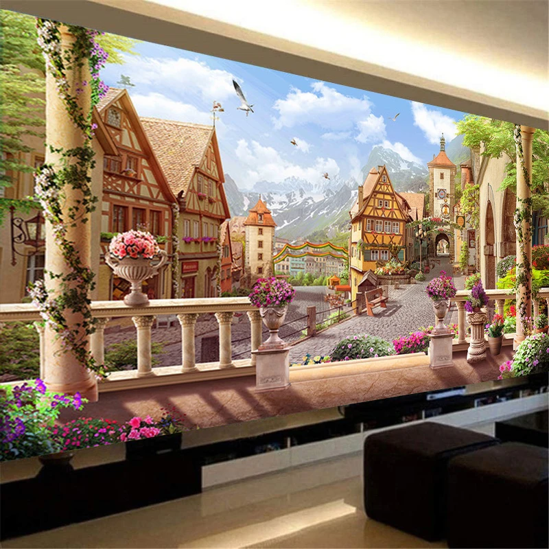 

5D Diamond Embroidery Set Nordic Style Building DIY Diamond Painting Kits Landscape Cross Stitch Art Wall Crafts Home Decor