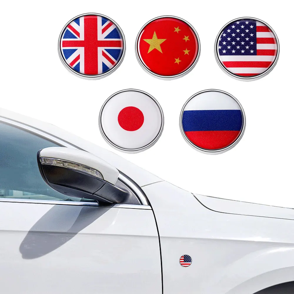 

Металлическая 3d-эмблема национального флага США Россия Великобритания Япония Китай автомобильные наклейки автомобильные мотоциклы декор ...
