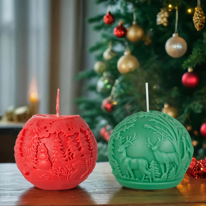 3D DIY Рождественская елка Шар Свеча Силиконовая форма Лось Звезда Форма