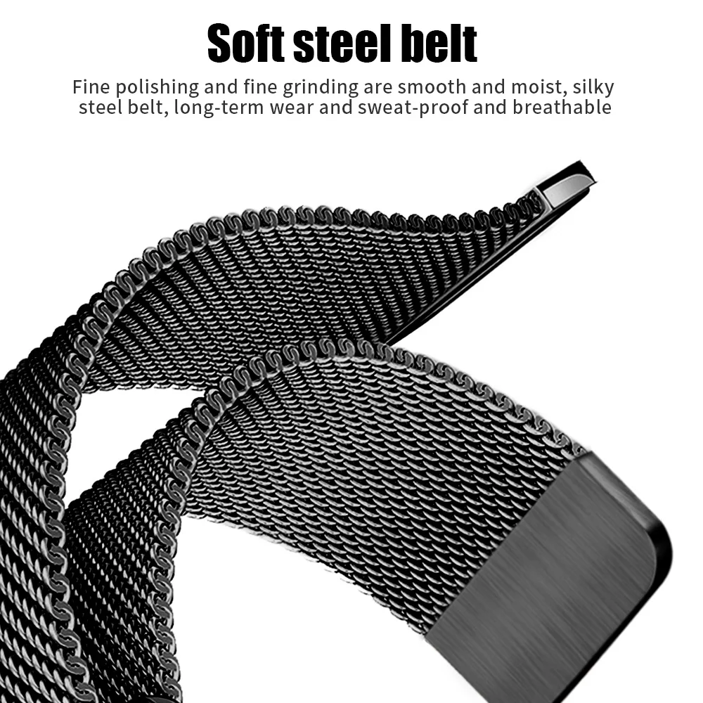 Milanese Metal Loop Strap For Apple Watch Band UItra 49mm 45mm 44mm 42mm 41mm 40mm 38mm Magnetic Bracelet iWatch 8 7 6 5 SE 4 3