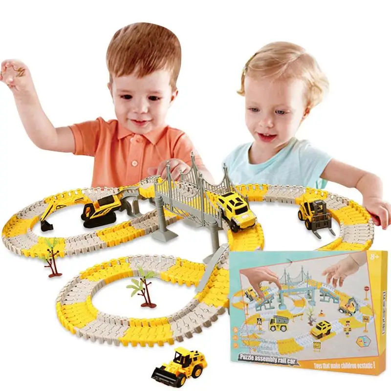 

Electric Train Track Set Battery Powered Train Model Electric Train Tracks Toys For Toddlers Educational Toy Track Car For