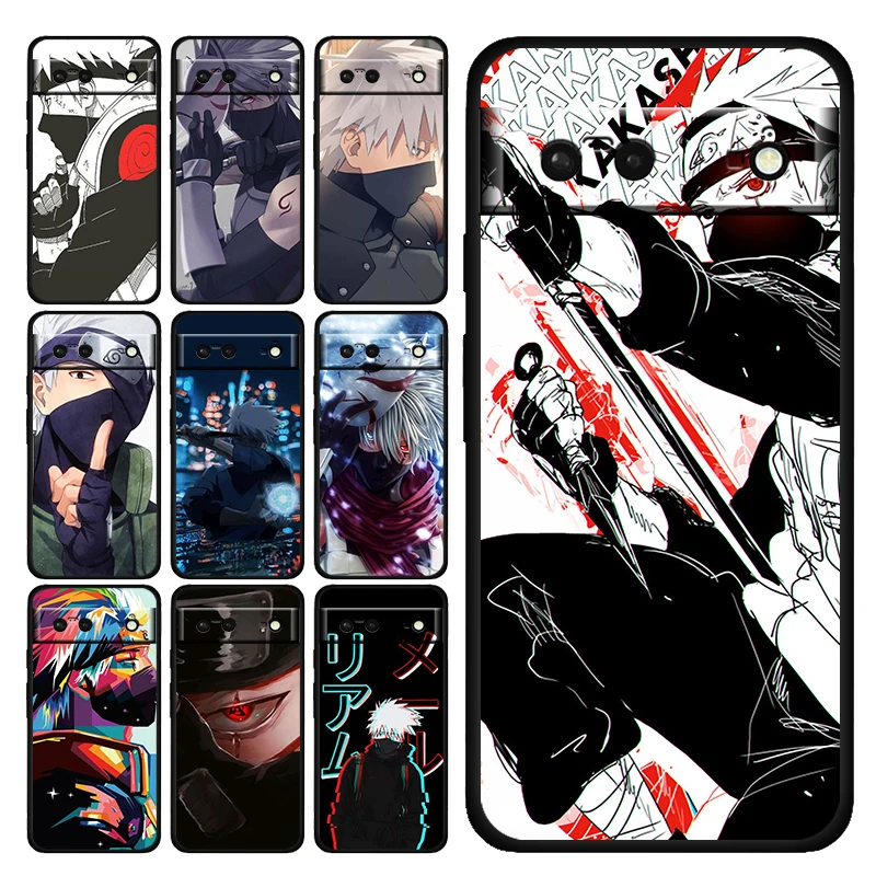 

Anime Naruto Kakashi Sensei Shockproof Case for Google Pixel 7 6 Pro 6a 5 5a 4 4a XL 5G Silicone Soft Black Phone Cover Capa