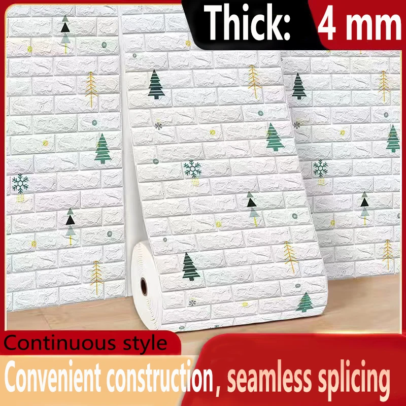 

3D Наклейка на стену с имитацией кирпича, декоративное растение для детской спальни, самоклеящиеся обои из сосны, гостиной, кухни, 1 м