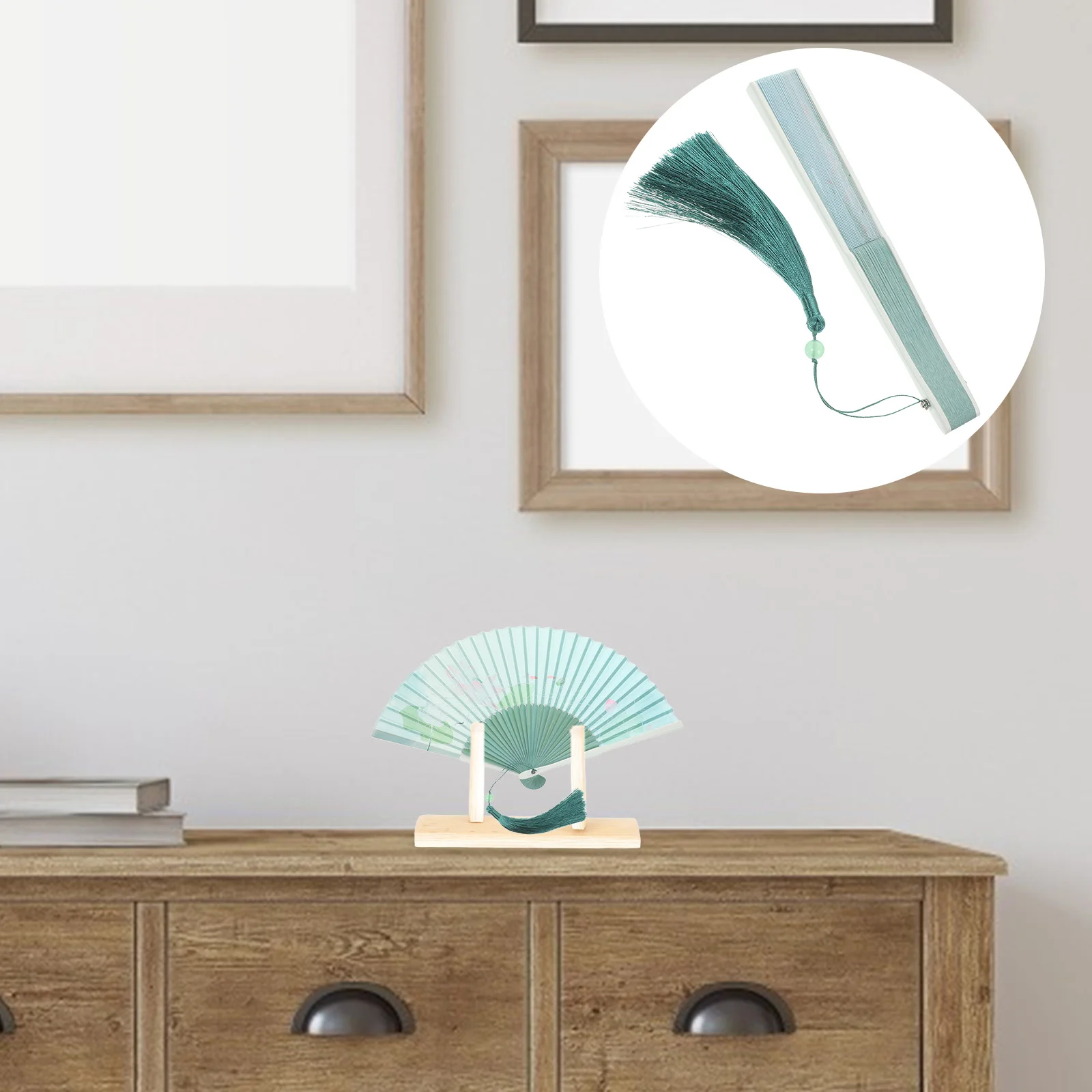 

Floral Hand Fan Chinese Vintage Style Folding Fan Handheld Fan Foldable Bamboo Framed Fan