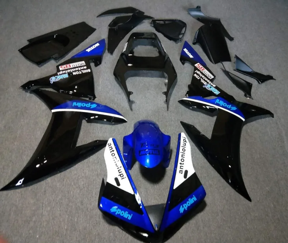 

Fei-Blue white black custom mold Fairing kit for YAMAHA YZFR1 02 03 YZF R1 YZF1000 2002 2003 ABS Fairings set