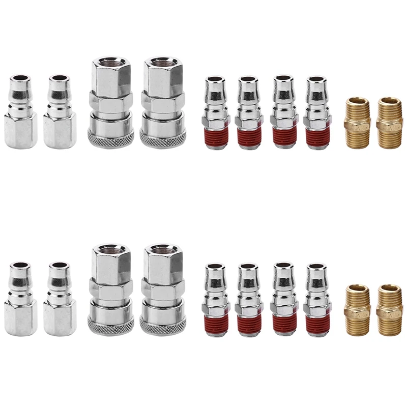 

20Pcs 1/4 Inch BSP Air Line Hose Compressor Fitting Connector Coupler Quick Release Pneumatic Parts