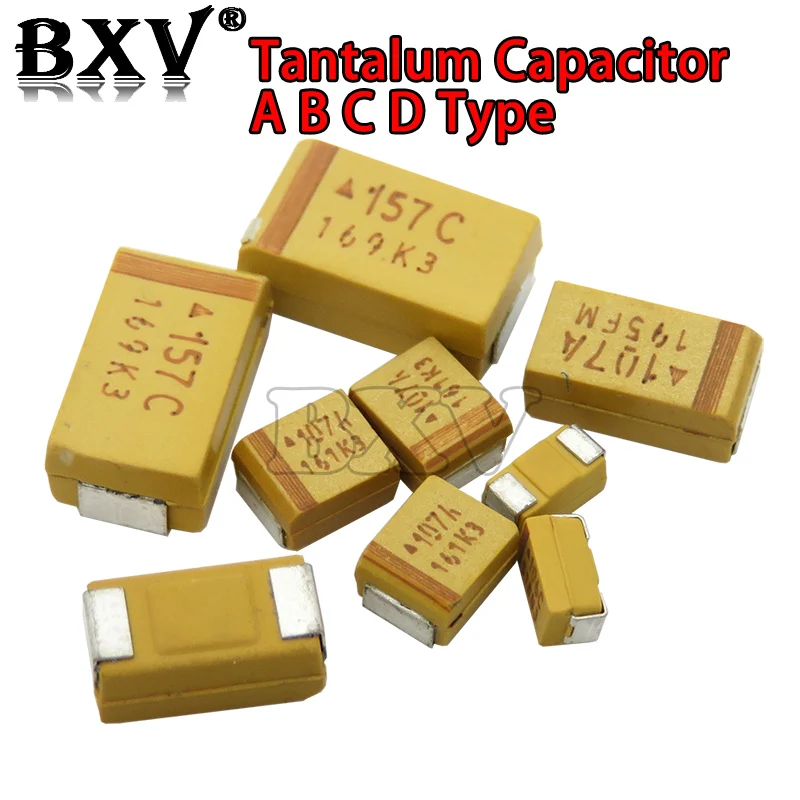 

10PCS A B C D Type Tantalum Capacitor 100uf 150uf 220uf 330uf 470uf 680uf 6v 6.3v 10v 16v 25v 35v 50v 4.7/6.8/10/15/22/33/47uf