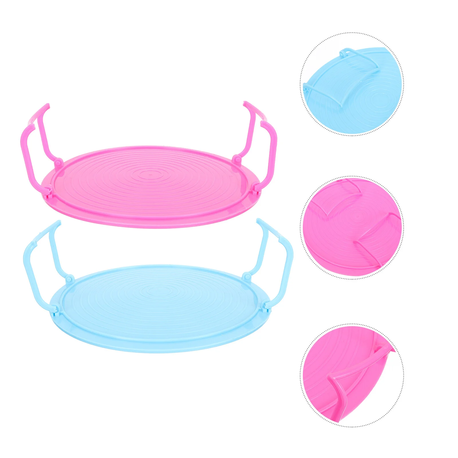 

2 Pcs Microwave Steam Rack Oven Food Stand Warming Tray Grill Plate Rounded Kitchen Supplies Layered Storage Steaming Holder