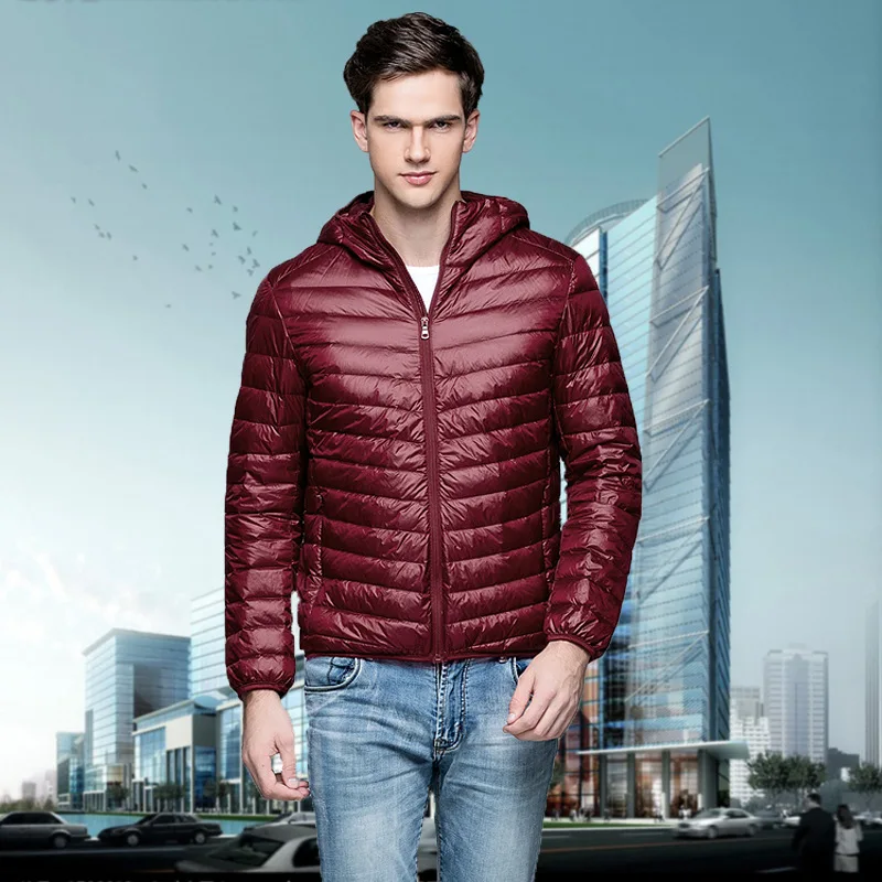 Duck Down Jacket Men Hooded Short Loose Oversized Hoody Ultra Light White Duck Down Jackets Warm Duck Outwear Hoodies Wholesale