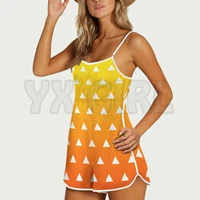 yx girl summer zenitsu 3d all over printed rompers summer womens bohemia clothes