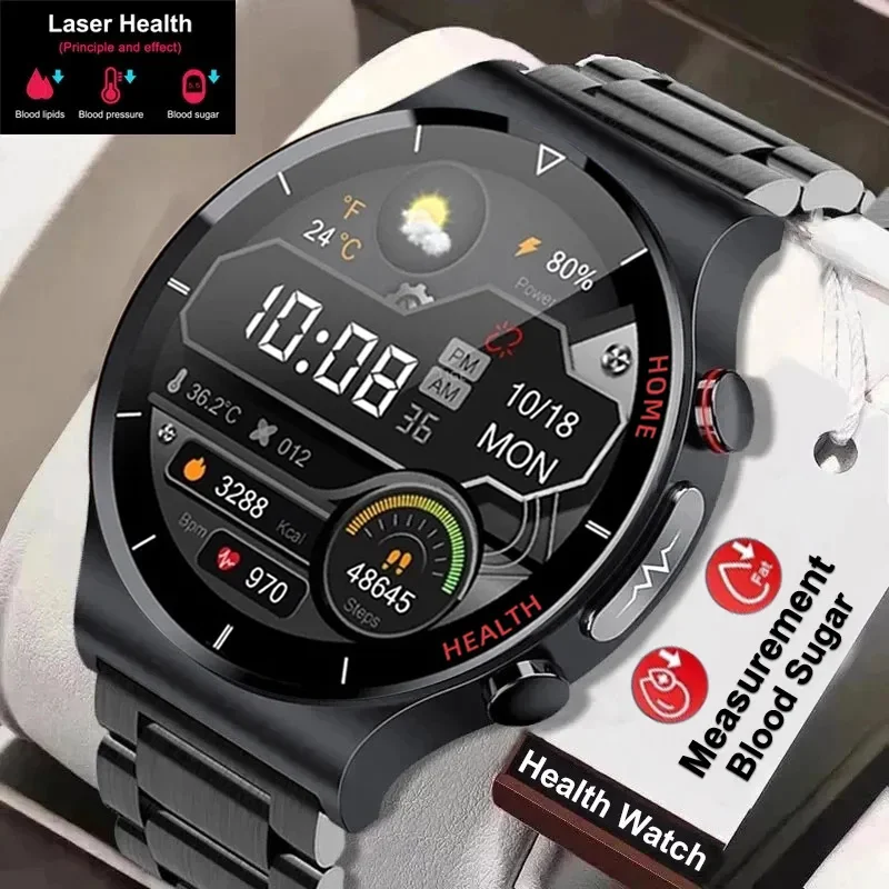 

For Huawei New Laser Therapy Three High Smart Watch Men ECG+PPG Blood Sugar Blood Pressure Blood Lipid Health Tracker SmartWatch
