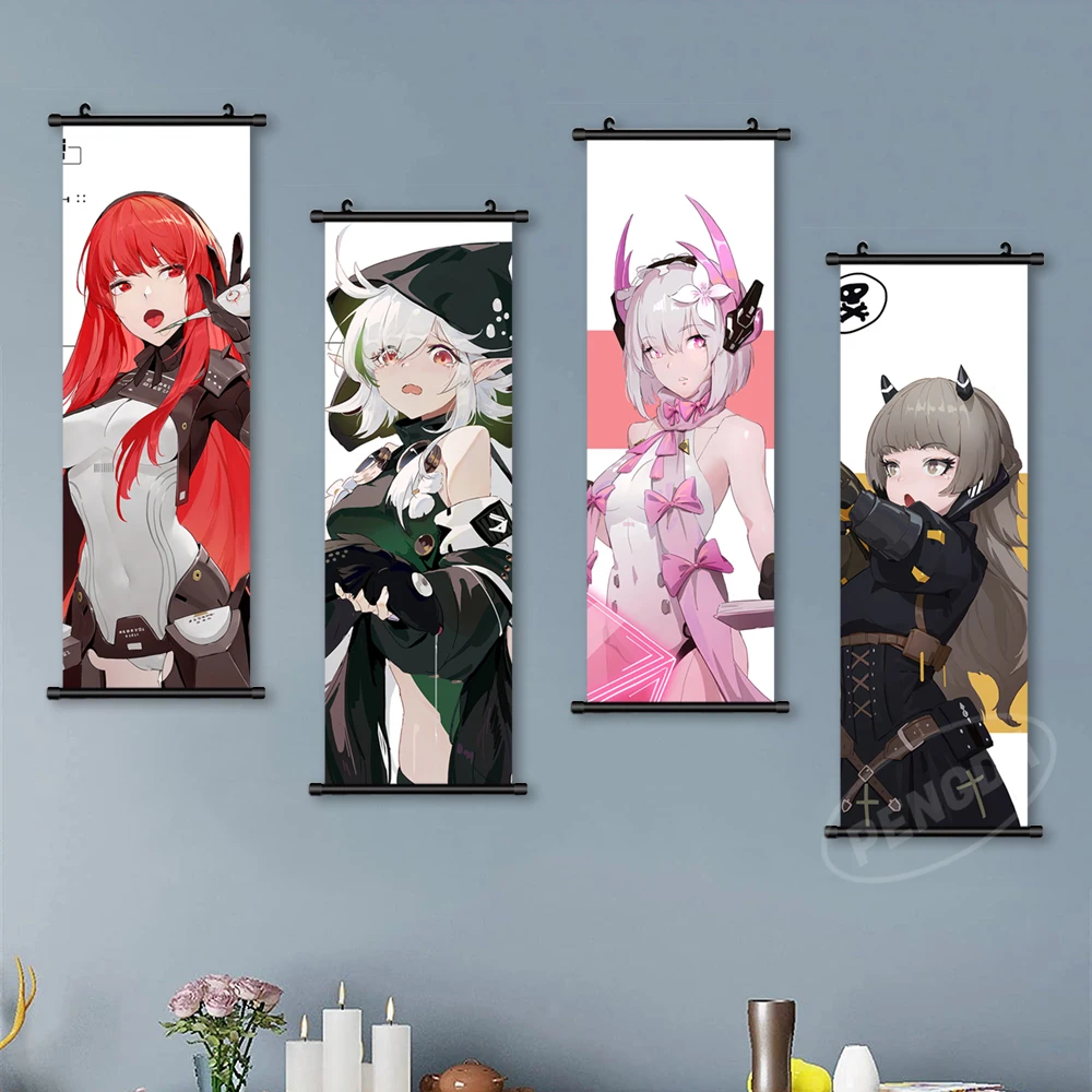 

Classic Wall Art Canvas Character Pictures Poster Plastic Scroll Arknights Hanging Painting Print Home Decoration Living Room