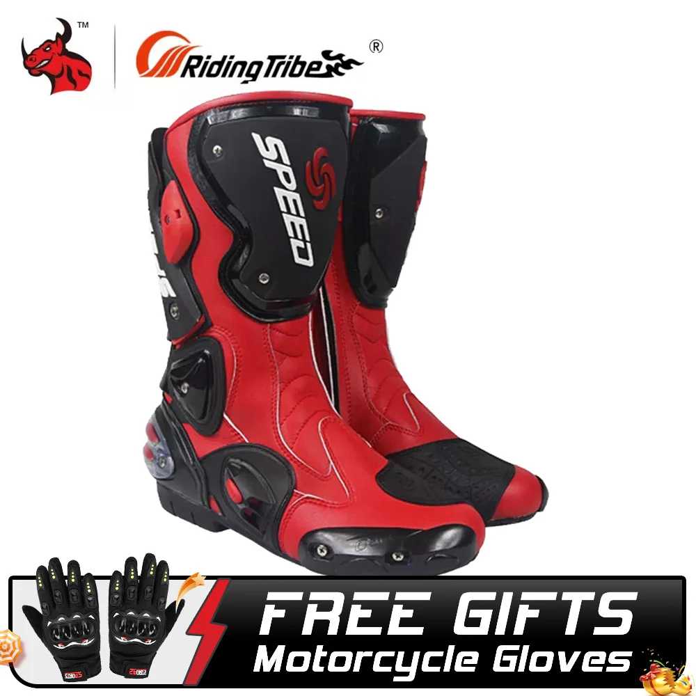 

Мотоциклетные сапоги PRO-BIKER, кожа, микрофибра, мужские сапоги для скоростных гонок, мотоботы до колена