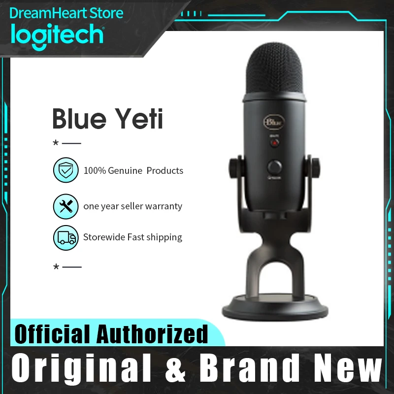 Простой набор USB-микрофонов Logitech Blue Yeti для записи и потоковой передачи 4 режима
