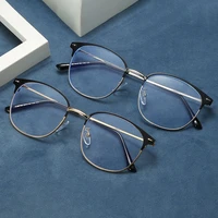 retro full rim metal frame eyewears for man and woman anti blue light lenses with spring hinges opti