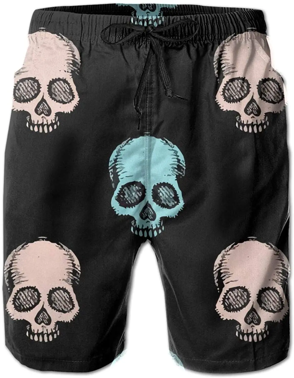 

Men's Swim Trunks Draw Skulls Swimming Shorts Board Shorts Drawstring Elastic Waist Sports Summer Beach Shorts Outfit Pants