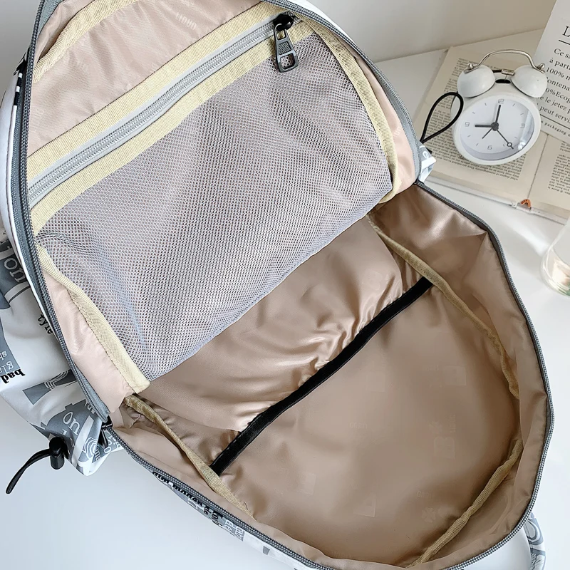 Оригинальный вместительный рюкзак с граффити для мужчин и женщин портфель