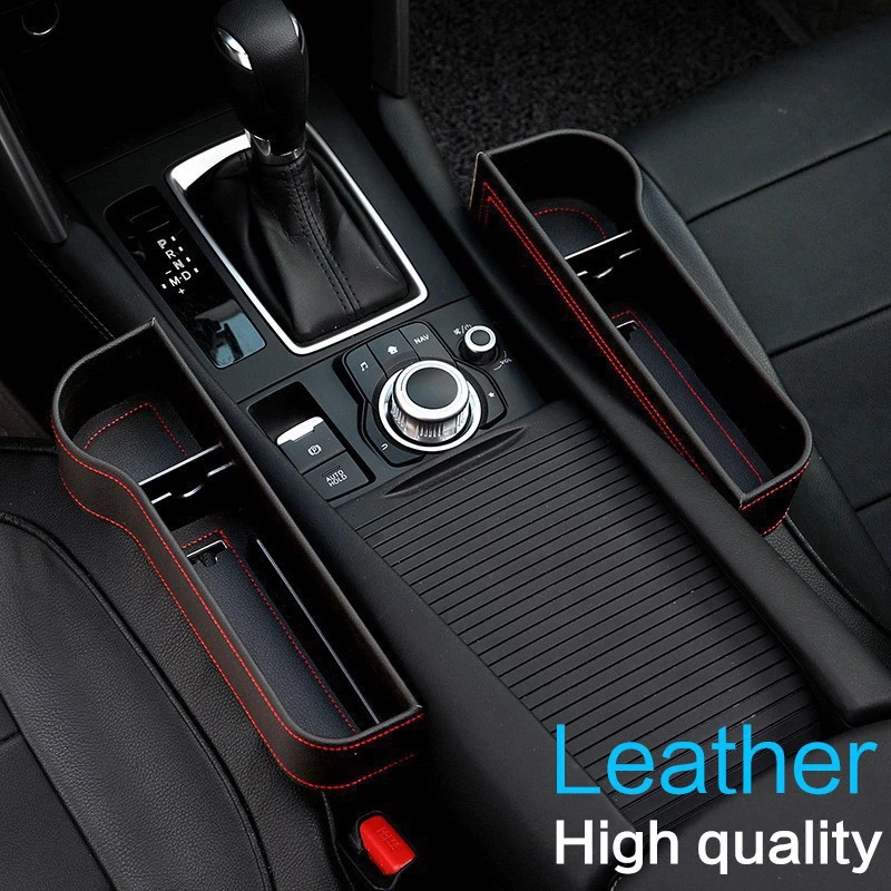 

Leather Car Cup Holder Seat Organizer Holder Multifunctional Auto Seat Gap Storage Box Interior supplies