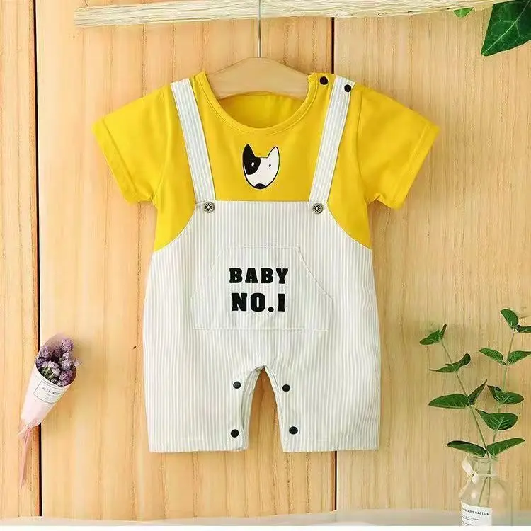 Детский комбинезон с коротким рукавом для мальчиков и девочек |