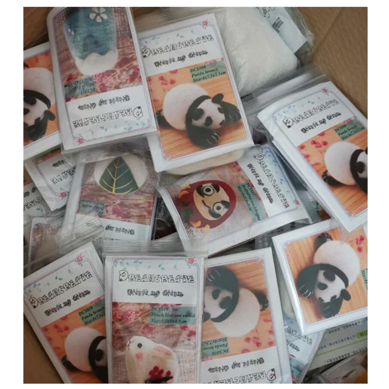 5 шт./лот набор для шитья шерстью с вышивкой произвольным рисунком шерстяная