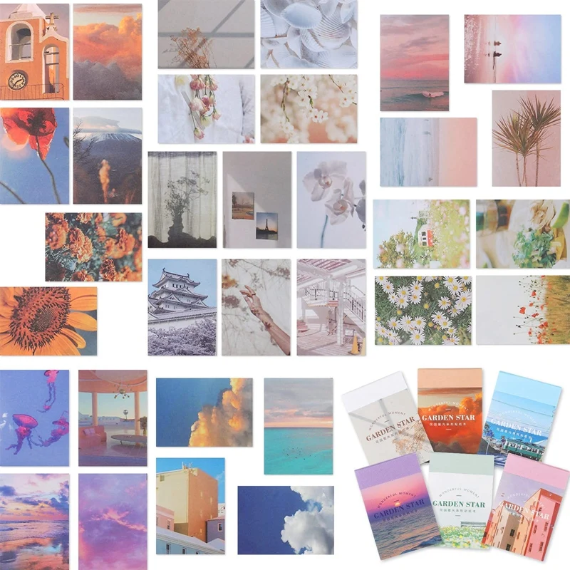 

300 шт. Набор стикеров Washi для дневных фотографий, стикер с натуральным пейзажем, самоклеящиеся декоративные эстетические Стикеры