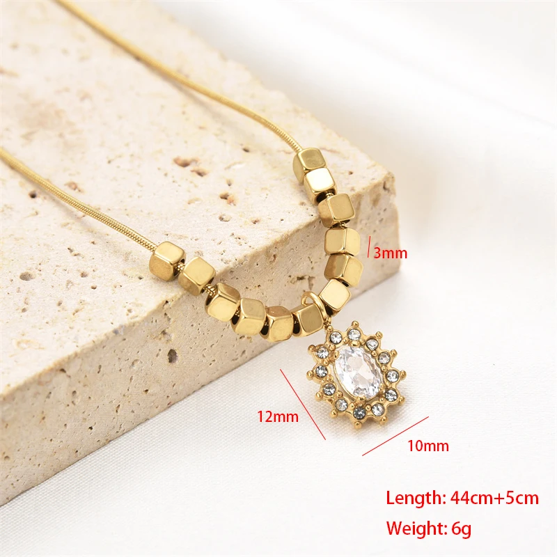 Ожерелье с кулоном FYSARA из нержавеющей стали 316L зеленым Цирконом в форме сердца